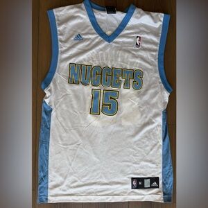Adidas Denver Nuggets Carmelo Anthony #15 NBA Jersey M White Blue Yellow